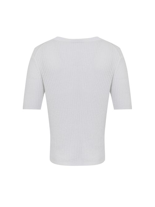 T-shirt in maglia di misto cotone a costine Bianco DANIELE FIESOLI | DF 3076BIANCO
